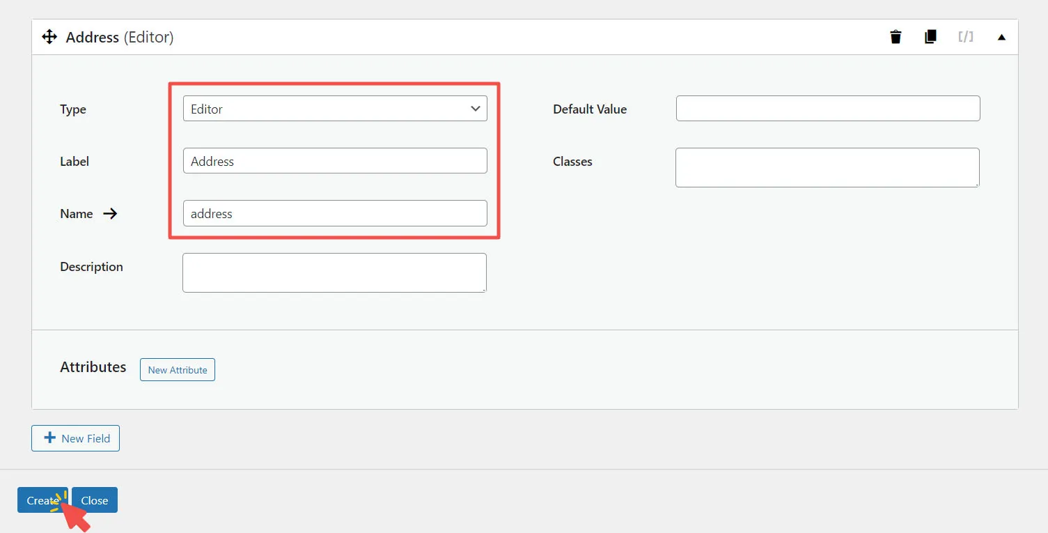 Address Field Settings